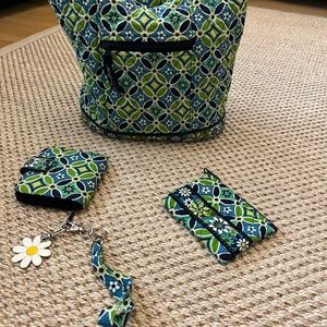 Vera Bradley Blue and Green Patterned Shoulder Bag